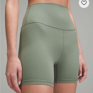 Lululemon, Align high-waisted shorts 8” length, grey eucalyptus, size 8